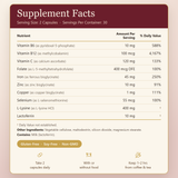 Ironova Supplement Facts - 10 actives, 2 capsules per serving